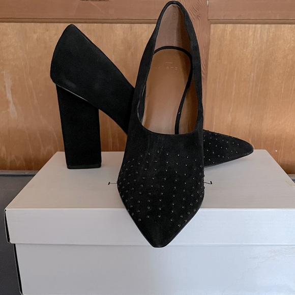 HALSTON F/17 BLACK SUEDE HEEL - Picture 2 of 5